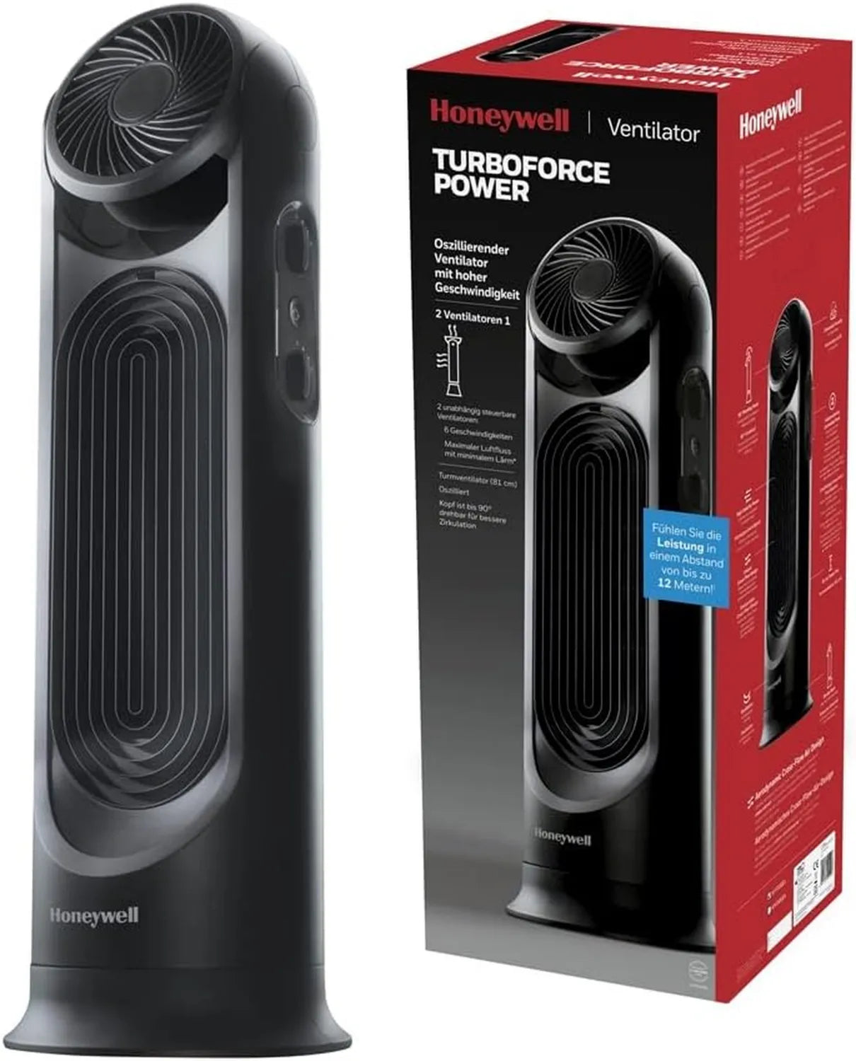 Honeywell TurboForce Power 2-in-1 Turmventilator mit Oszillation