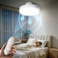 GONEO Flacher Deckenventilator mit dimmbarer LED, leise, 6 Geschwindigkeiten, Fernbedienung, ideal für niedrige Decken