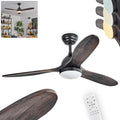 LED Deckenventilator mit Fernbedienung, dimmbare Lampe, Metall/Holz, Schwarz/Mahagoni, 6 Geschwindigkeiten, CCT Funktion, für Wohnzimmer, Schlafzimmer, Büro