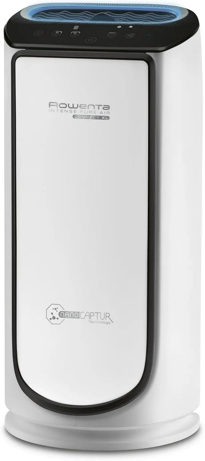 Rowenta PU6080 Intense Pure Air Connect Luftreiniger mit App-Steuerung, Automatikmodus & Timer, 4-fach Filtersystem, NanoCaptur-Technologie, Weiß/Grau, Größe XL