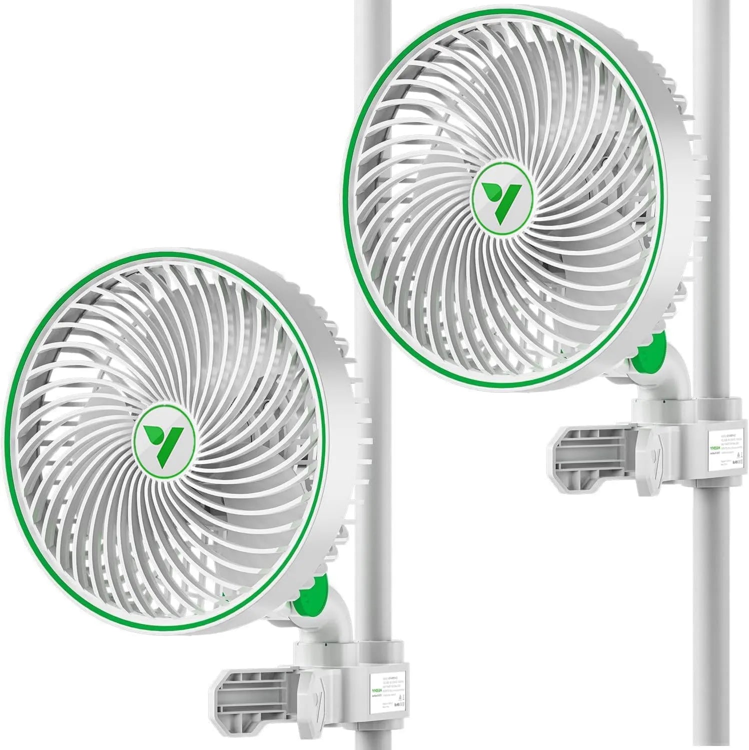 VIVOSUN AeroWave E6 Pro Growzelt-Ventilator mit EC-Motor, WLAN-Steuerung, 10 Stufen & 2 Modi, oszillierend, Luftzirkulator, IP54, 150 mm, 2er Set