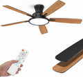 LED-Deckenventilator Schwarz 132 cm mit Fernbedienung, Leiser DC Motor, Dimmbar 3000-6500K, Nachtlicht, 6 Stufen, Sommer/Winter-Modus für Wohn- und Schlafzimmer