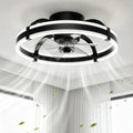 Ribelli® LED Deckenventilator, dimmbare Leuchte Ø 50 cm, Bluetooth & Fernbedienung, leiser DC Motor, 6 Geschwindigkeiten, 30W