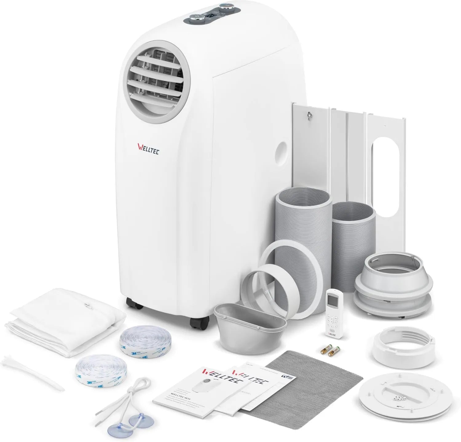 Welltec Mobiles Klimagerät 4-in-1, 14.000 BTU, WiFi, 75m², Energieklasse A, 5 Jahre Garantie
