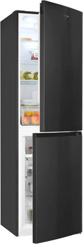 Hochwertige No-Frost Kühl-Gefrierkombination, 247 L, freistehend, Edelstahloptik, 4-Sterne-Gefrierfach, Schnellgefrierfunktion, LED-Beleuchtung, leise 39 dB(A), Energieeffizienzklasse D