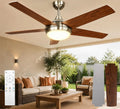 Leiser Deckenventilator mit dimmbarer LED, 132 cm, 5 Flügel, Fernbedienung, 6 Geschwindigkeiten, Timer, ideal für Wohn- und Schlafräume