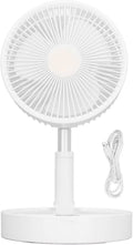 Leiser, einziehbarer USB-Bodenventilator mit 4 Geschwindigkeiten, höhenverstellbar, faltbar und wiederaufladbar für Zuhause und Büro
