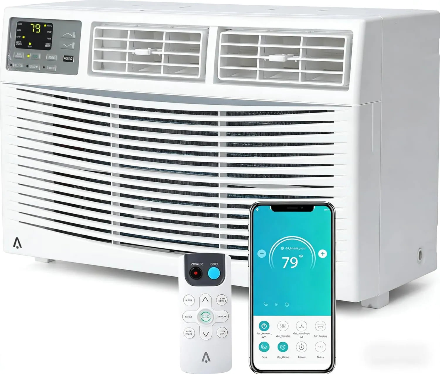 Energiesparende Fenster-Klimaanlage 8000 BTU mit Fernbedienung, App und Timer, kühlt 350 ft², ideal für Schlafzimmer