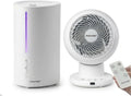 Leiser 3D-Turbo-Ventilator & 3L-Oberfüll-Luftbefeuchter für verbessertes Raumklima – Ideal für Schlafzimmer, Büro & Wohnzimmer | 3D-Luftzirkulation, Fernbedienung, Timer, Aromadiffuser, Nachtlicht