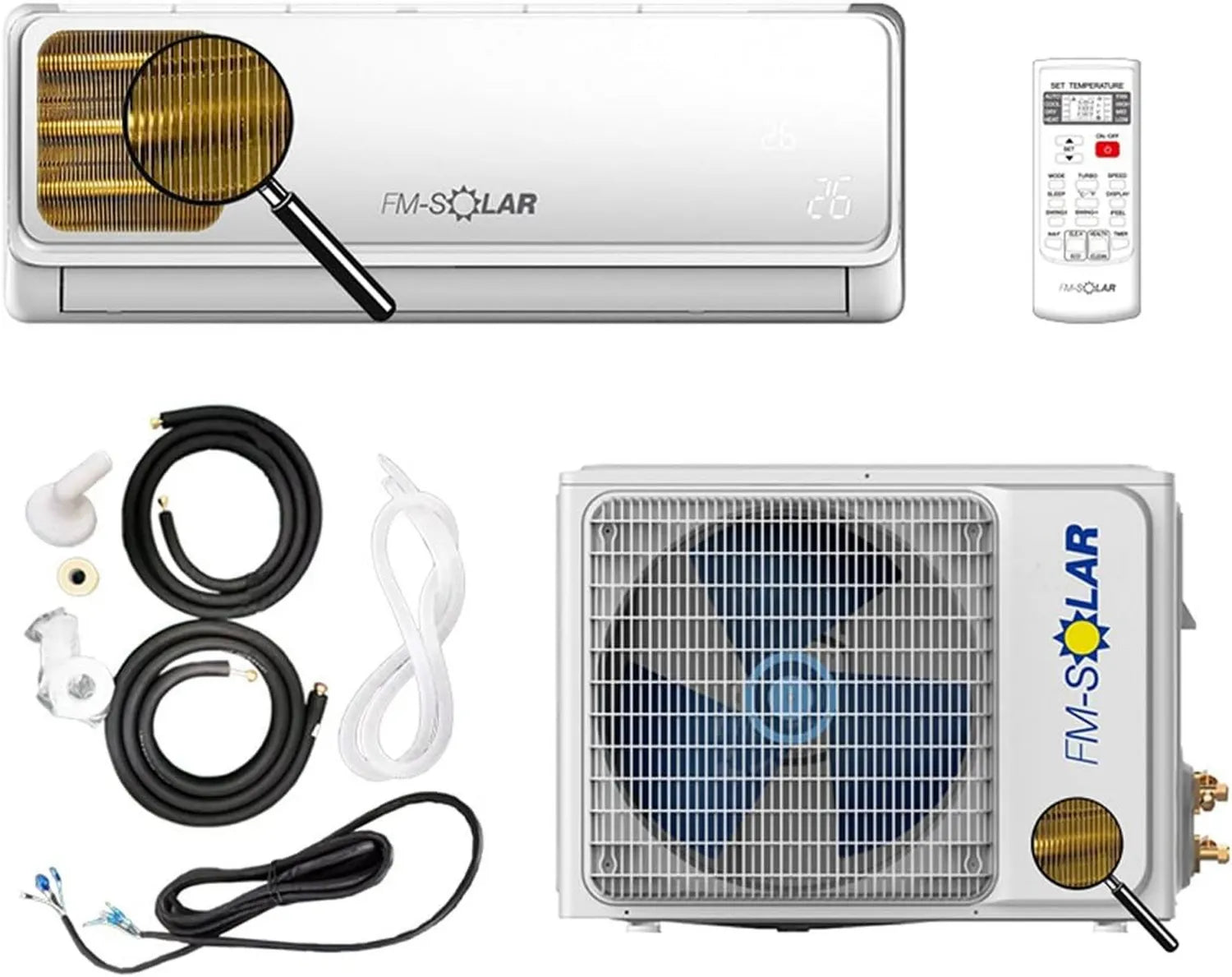 Inverter Split-Klimaanlage 12000 BTU mit WLAN und R32, 3,5 kW