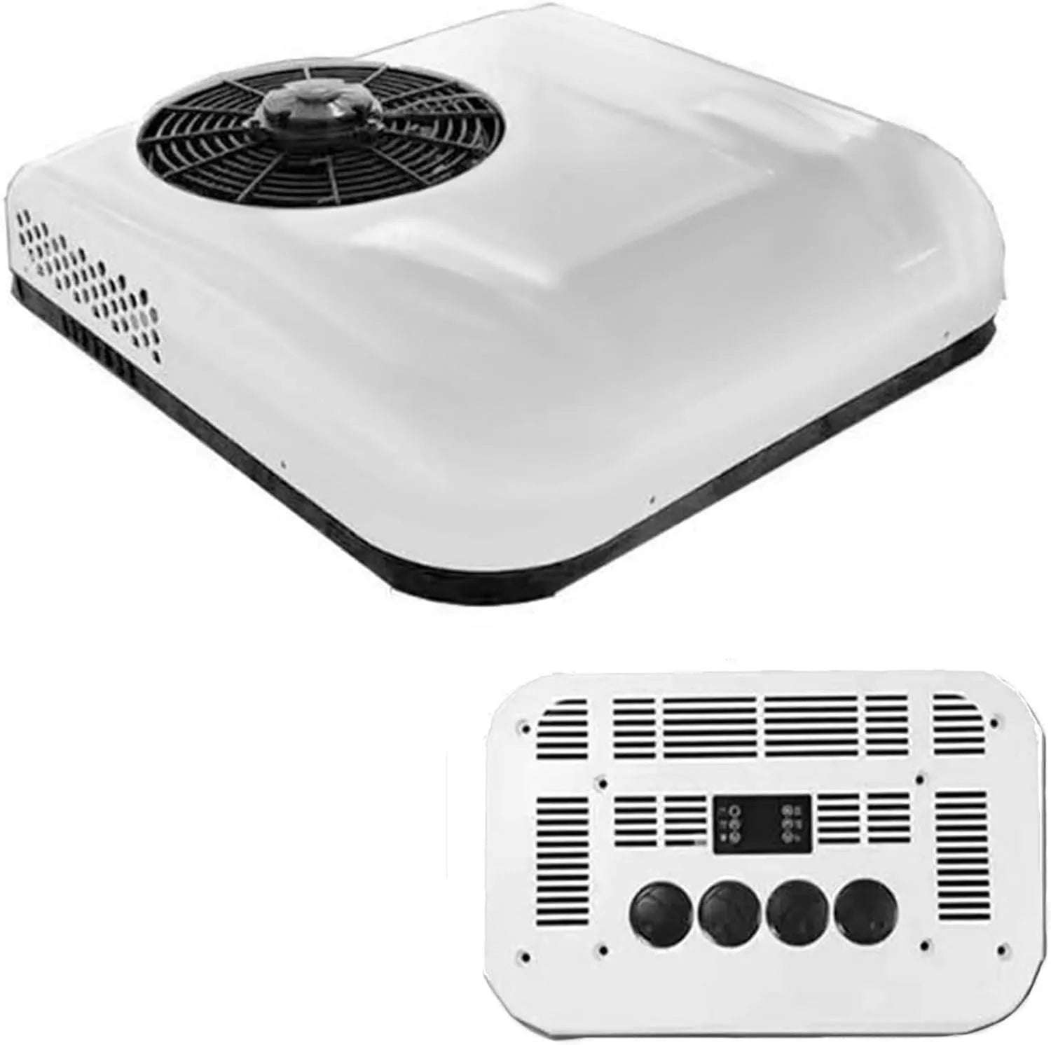 Leise Wohnwagen-Klimaanlage 12V, Effizientes Monoblock-Gerät für Caravans, Optimierter Energieverbrauch, Dachinstallation, Weiß