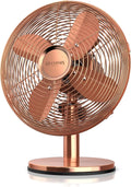 Kupferdesign Tischventilator mit 3 Geschwindigkeiten und Oszillation