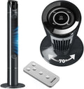 Tectake® Turmventilator mit Fernbedienung, 110 cm, leiser Standventilator mit Timer und 3 Geschwindigkeiten, oszillierend, mobiles Klimagerät - Anthrazit