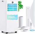 Mobiles Klimagerät 7000 BTU, 4-in-1: Kühlen, Lüften, Entfeuchten, Schlafmodus, mit Abluftschlauch, Digitalanzeige, Fernbedienung, 24-Stunden-Timer, 360°-Rollen, Fensterset inklusive