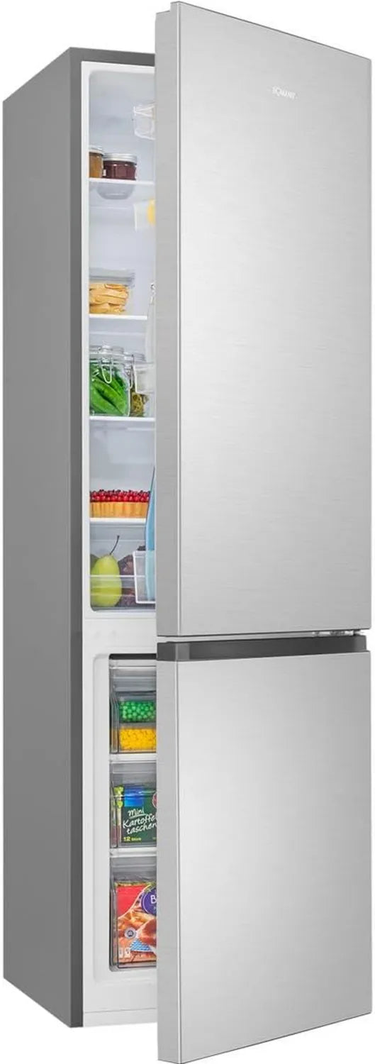Bomann Kühlschrank mit Gefrierfach, Energieklasse C, 176 cm, LowFrost, 5 Jahre Garantie, Leise Kombination, Wechselbarer Türanschlag, Silber