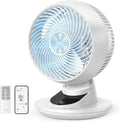 DREO 3D Tischventilator Ultra Leise 22 dB, Kompakter Lüfter mit Fernbedienung, Leistungsstarker 8,8 m/s Luftstrom, 90° Oszillationsfunktion, App- und Sprachsteuerung, 9 Geschwindigkeitsstufen, 8/12h Timer für Schlafzimmer und Büro
