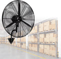 Industrie-Wandventilator aus Metall mit 120°-Oszillation, ideal für Außenbereiche, Garagen und Werkstätten