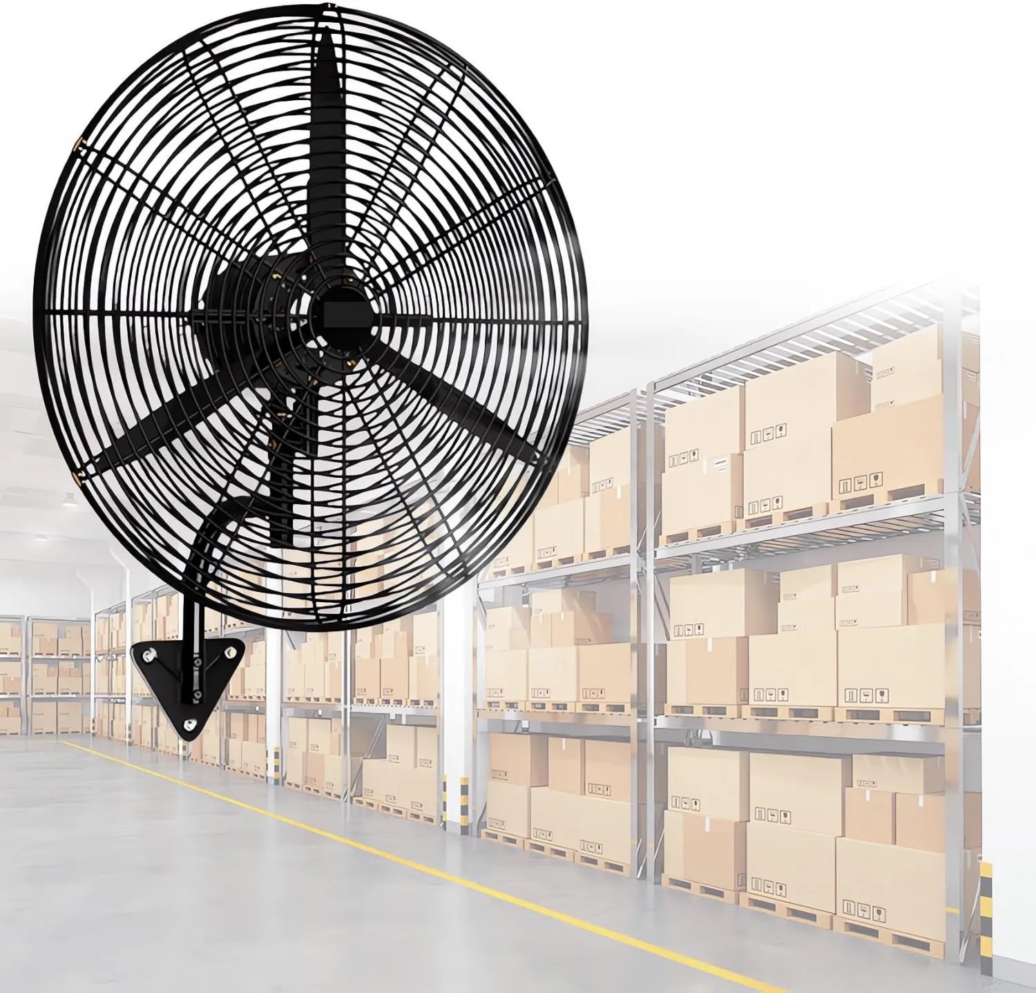 Industrie-Wandventilator aus Metall mit 120°-Oszillation, ideal für Außenbereiche, Garagen und Werkstätten