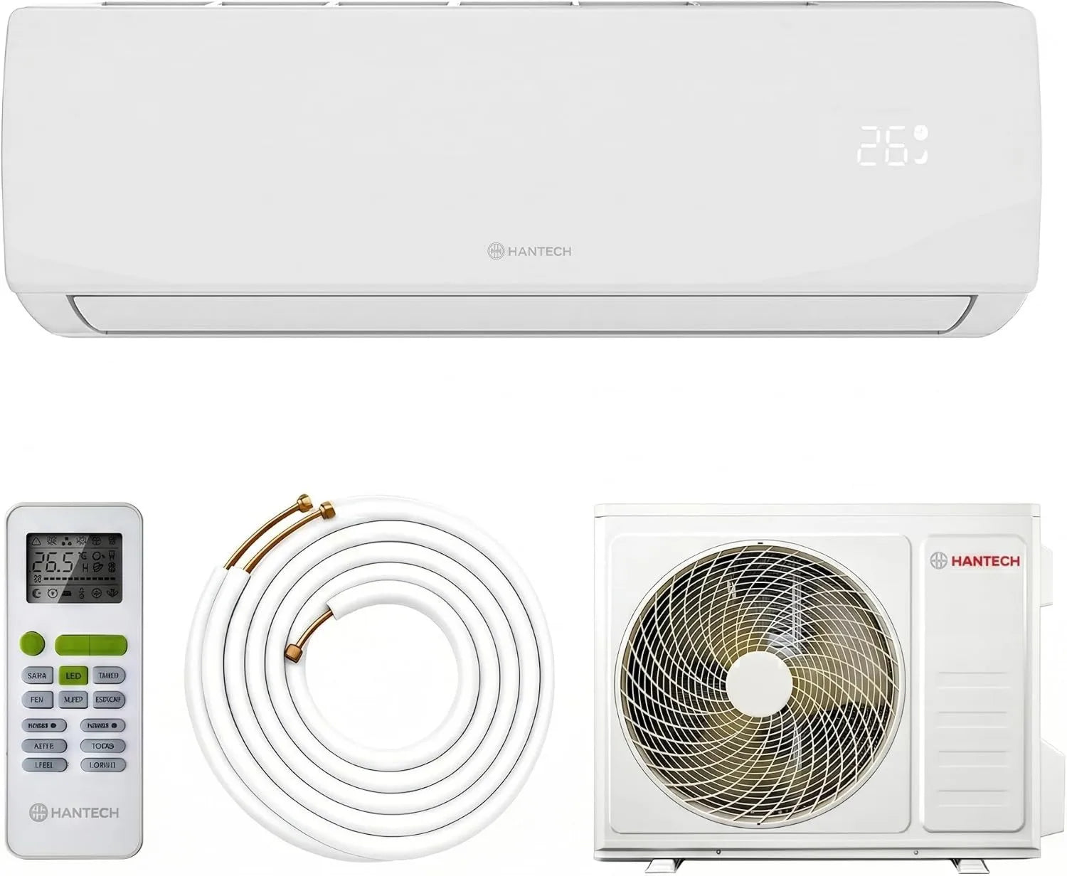 Hantech 18000 BTU Split-Klimaanlage mit WLAN und App-Steuerung, inkl. Quick Connect Set