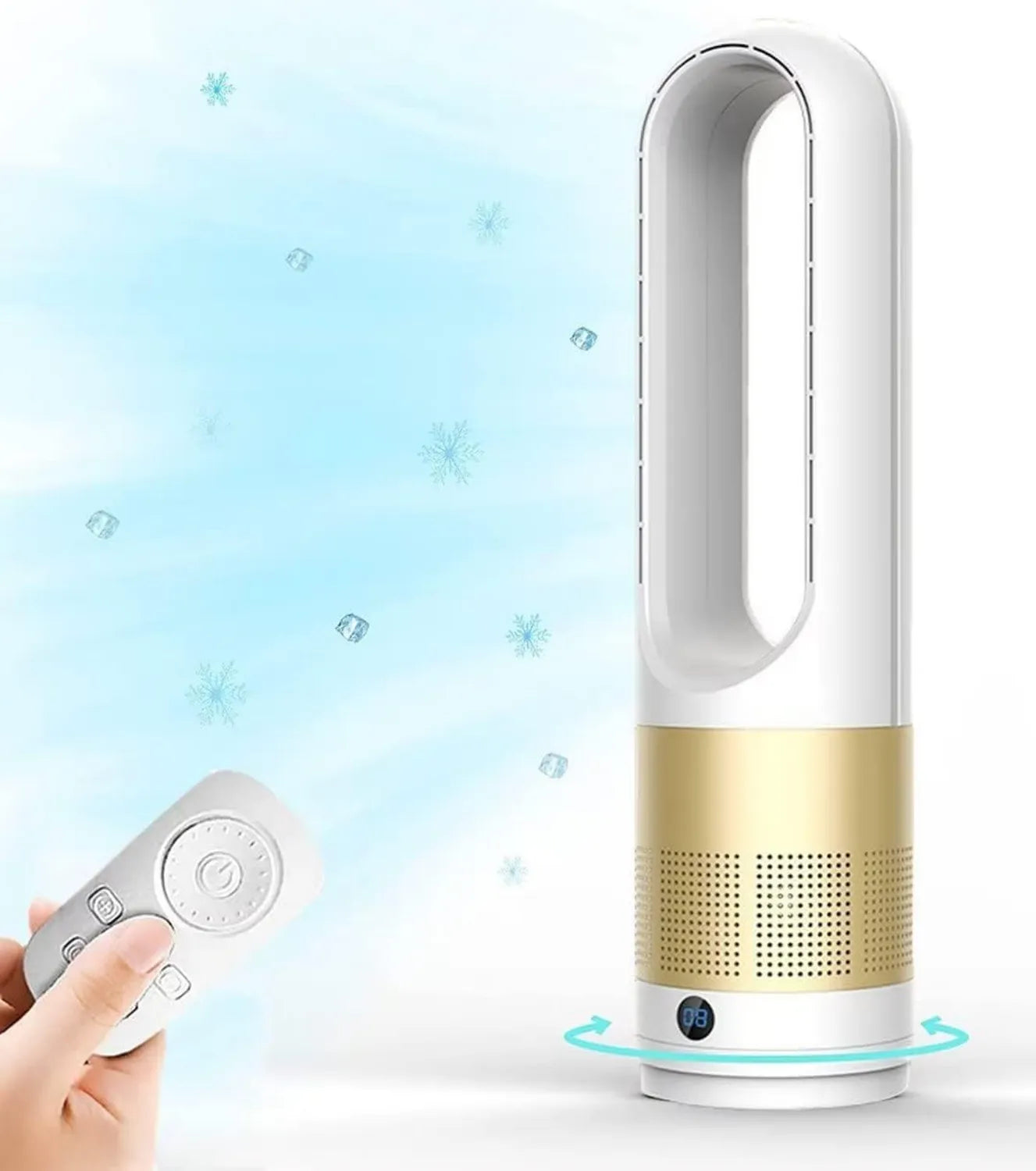 Leiser Turmventilator mit 80° Oszillation, LED-Anzeige und Fernbedienung, 40 W, 8 Stufen, 8-Stunden-Timer